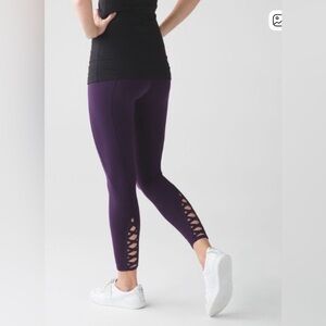 Lululemon High-Waisted Leggings with Cutout Details - Size 4